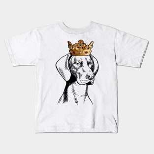 German Shorthaired Pointer Dog King Queen Wearing Crown Kids T-Shirt